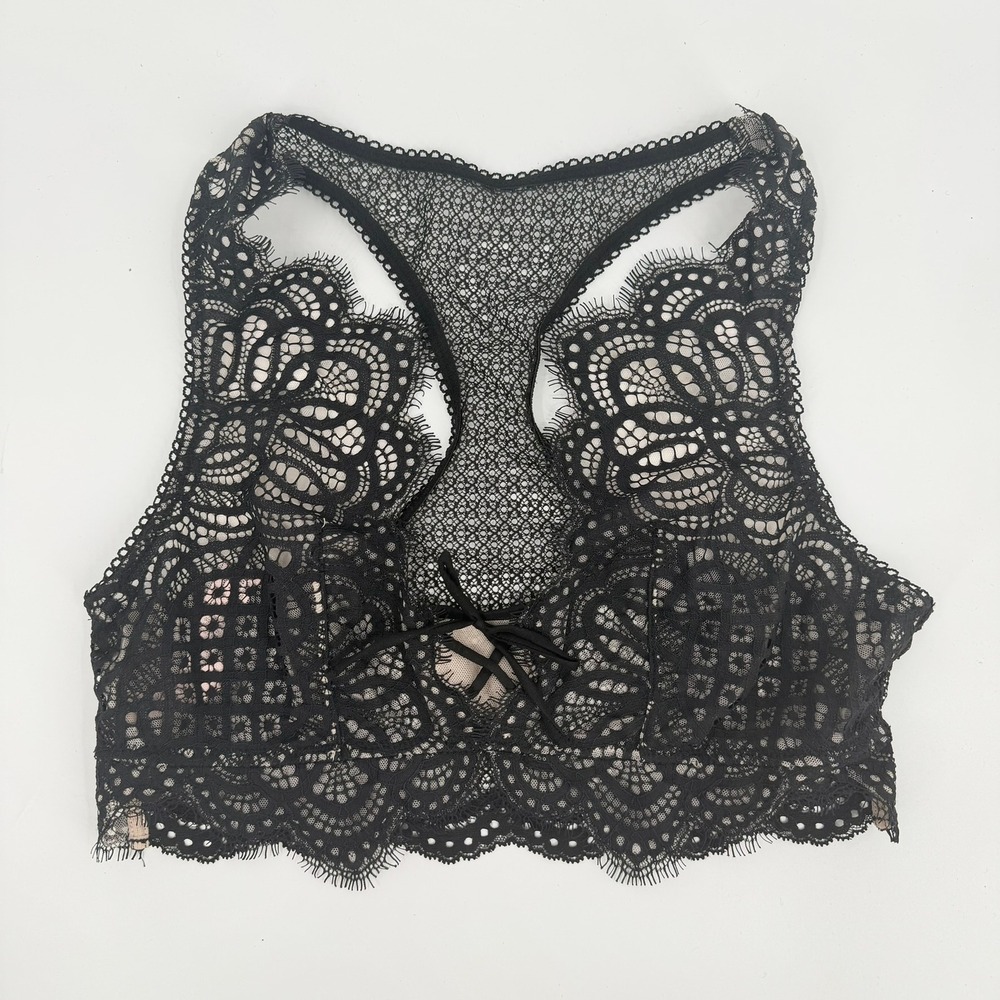 Victoria's Secret Bralette Dream Angels Lace Modern Women Size Medium Black